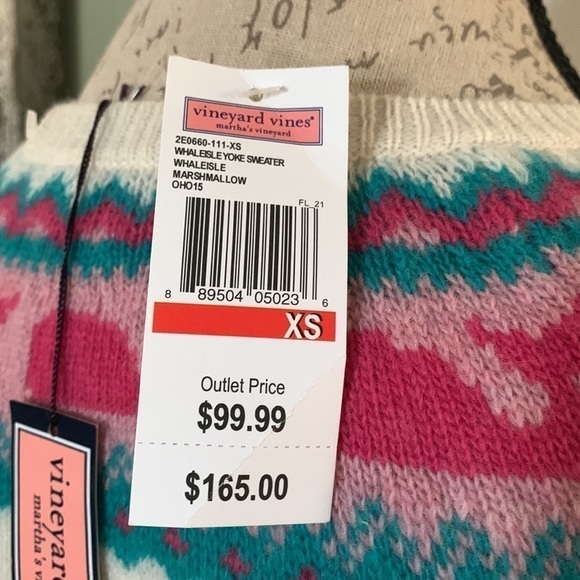 Vineyard vines Whaleisle Yoke Sweater - Marshmallow - Picture 5 of 13